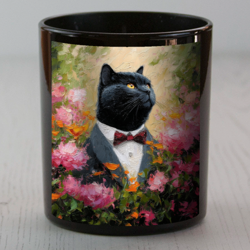 Black cat gentleman - scented candle by DejaReve
