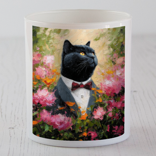 Black cat gentleman - scented candle by DejaReve