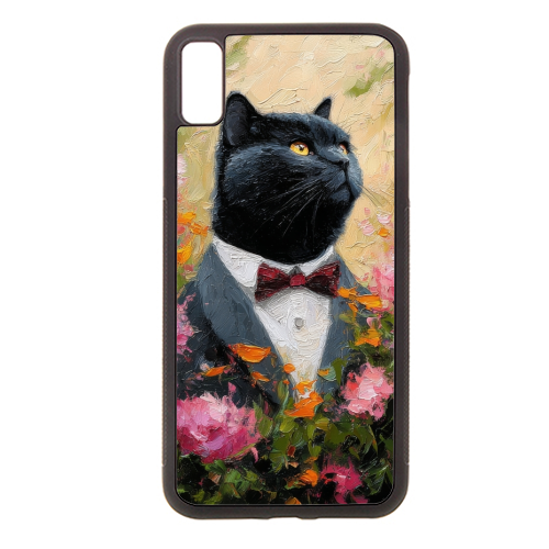 Black cat gentleman - stylish phone case by DejaReve