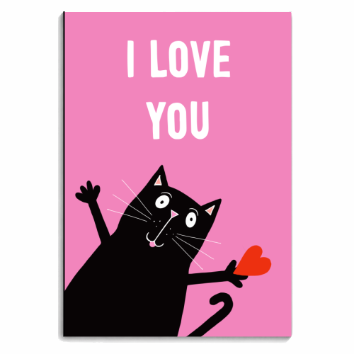 Black Cat I Love You - personalised A4, A5, A6 notebook by Adam Regester