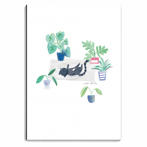 black cat lying on grey scandi rug - personalised A4, A5, A6 notebook by lauradidthis