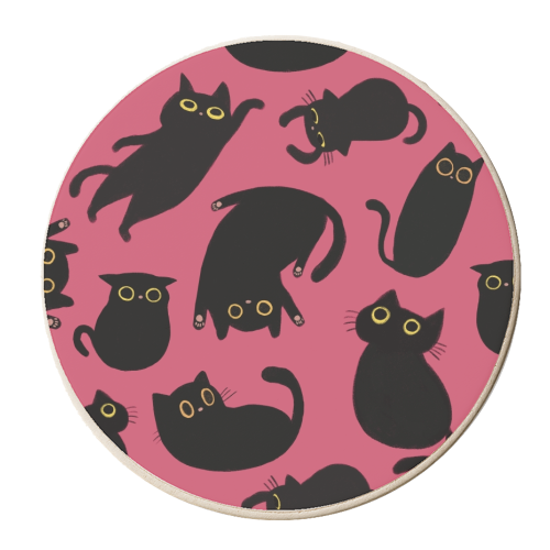 Black Cat party - personalised beer coaster by Giddy Kipper