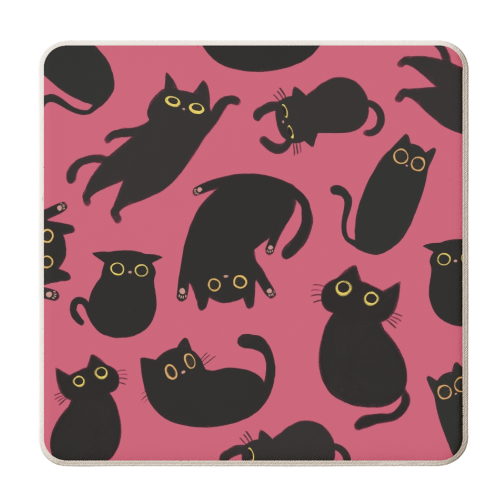 Black Cat party - personalised beer coaster by Giddy Kipper