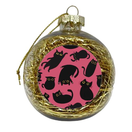 Black Cat party - xmas bauble by Giddy Kipper