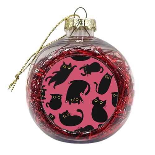 Black Cat party - xmas bauble by Giddy Kipper