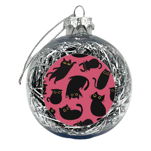 Black Cat party - xmas bauble by Giddy Kipper