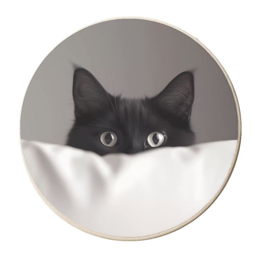 Black cat - personalised beer coaster by haris kavalla