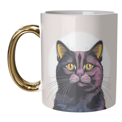 Black Cat Portrait Illustration - unique mug by Adam Regester