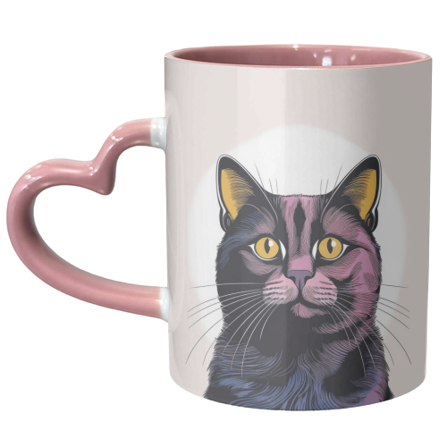 Black Cat Portrait Illustration - unique mug by Adam Regester