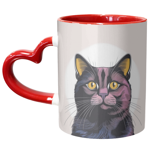Black Cat Portrait Illustration - unique mug by Adam Regester