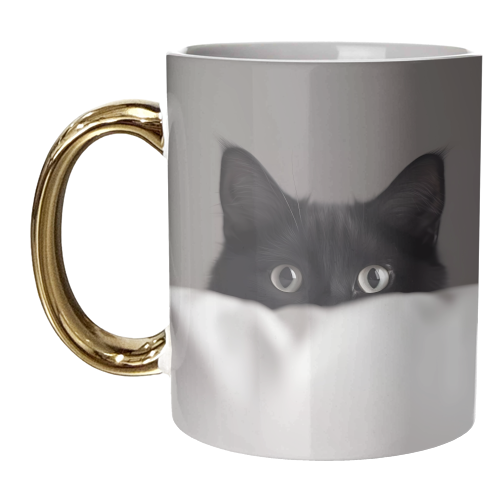 Black cat - unique mug by haris kavalla