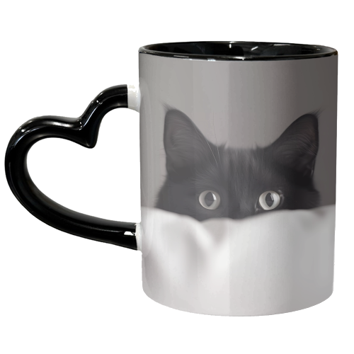 Black cat - unique mug by haris kavalla