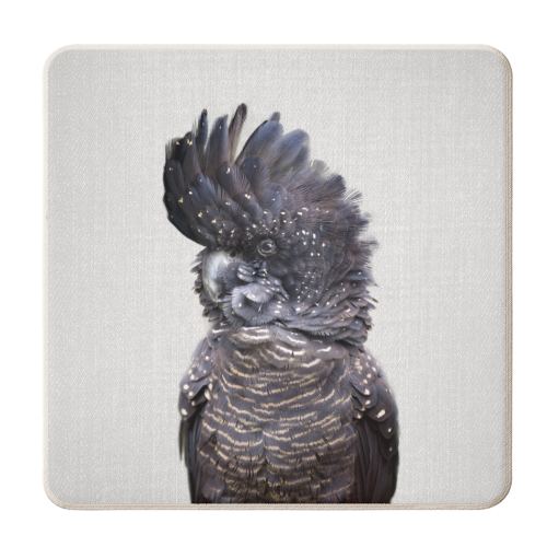 Black Cockatoo - Colorful - personalised beer coaster by Gal Design