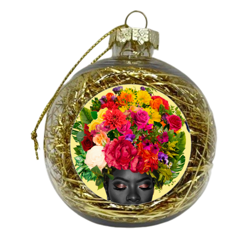 Black flower - xmas bauble by Larissa Grace