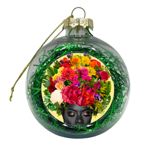 Black flower - xmas bauble by Larissa Grace