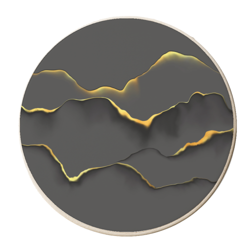 black gold abstract art - personalised beer coaster by Anastasios Konstantinidis