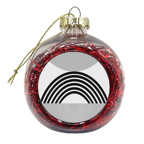 Black Gray White Sun Arch Balance #1 #minimal #abstract #art - xmas bauble by Anita Bella Jantz