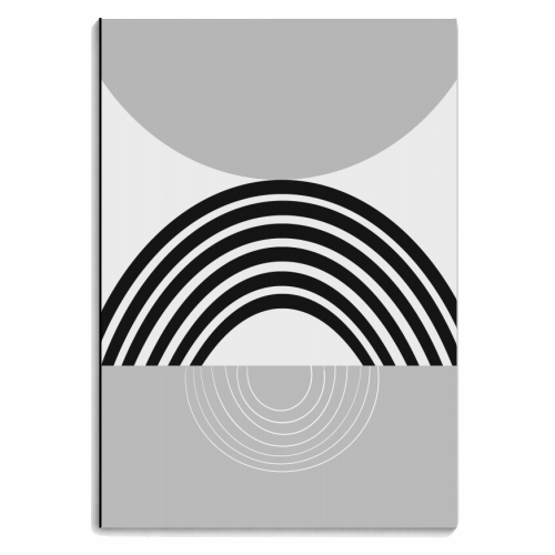 Black Gray White Sun Arch Balance #1 #minimal #abstract #art - personalised A4, A5, A6 notebook by Anita Bella Jantz