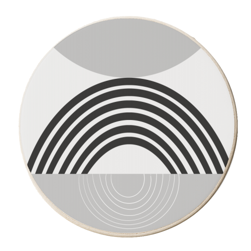 Black Gray White Sun Arch Balance #1 #minimal #abstract #art - personalised beer coaster by Anita Bella Jantz