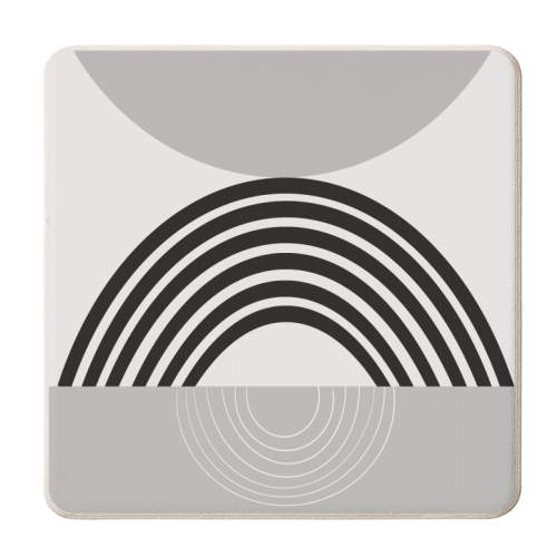 Black Gray White Sun Arch Balance #1 #minimal #abstract #art - personalised beer coaster by Anita Bella Jantz