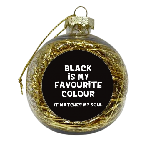 Black is my favourite colour - xmas bauble by Giddy Kipper