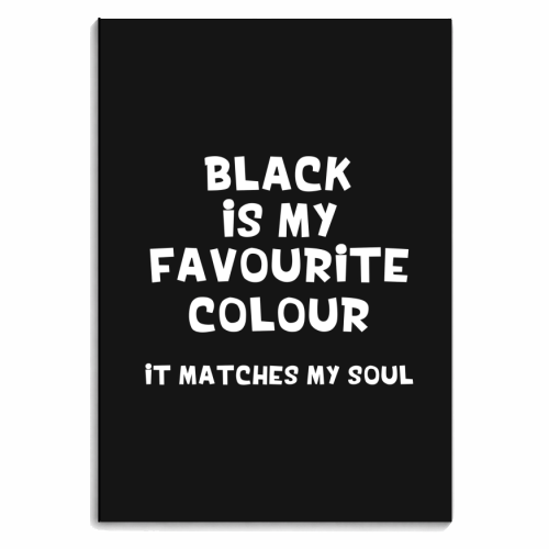 Black is my favourite colour - personalised A4, A5, A6 notebook by Giddy Kipper