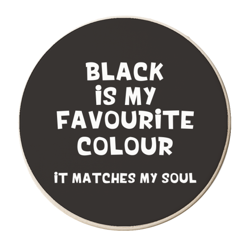 Black is my favourite colour - personalised beer coaster by Giddy Kipper