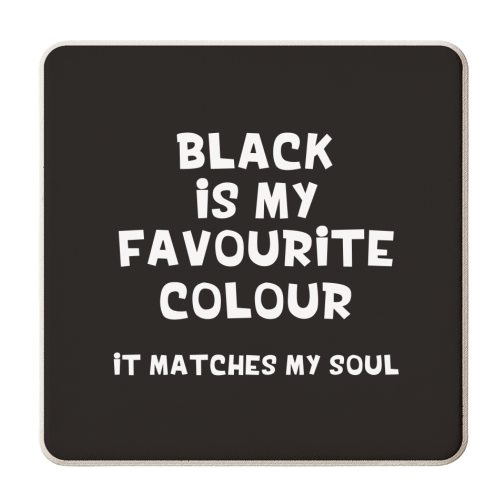 Black is my favourite colour - personalised beer coaster by Giddy Kipper