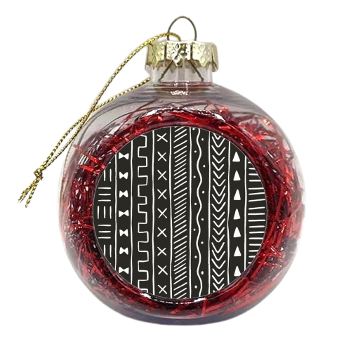 Black Mudcloth - xmas bauble by Alice Palazon