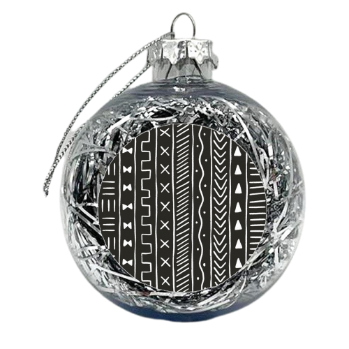 Black Mudcloth - xmas bauble by Alice Palazon