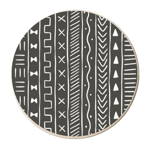 Black Mudcloth - personalised beer coaster by Alice Palazon