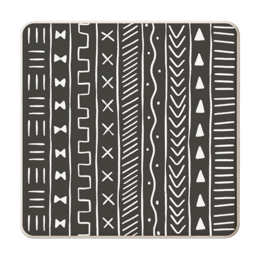 Black Mudcloth - personalised beer coaster by Alice Palazon