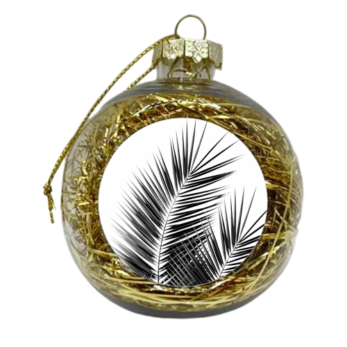 Black Palm Leaves Dream - Cali Summer Vibes #1 #tropical #decor #art - xmas bauble by Anita Bella Jantz