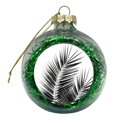 Black Palm Leaves Dream - Cali Summer Vibes #1 #tropical #decor #art - xmas bauble by Anita Bella Jantz