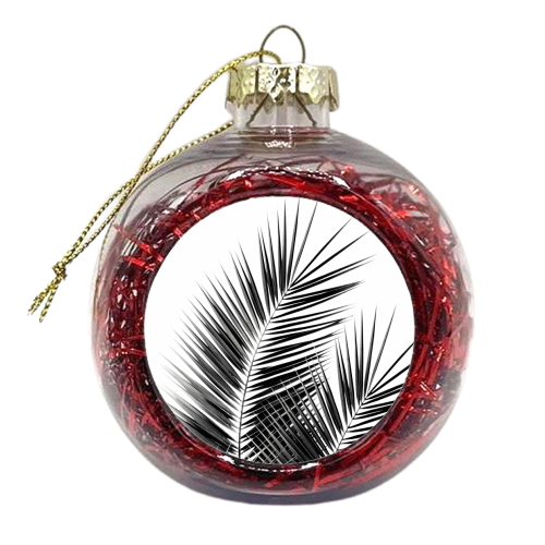 Black Palm Leaves Dream - Cali Summer Vibes #1 #tropical #decor #art - xmas bauble by Anita Bella Jantz