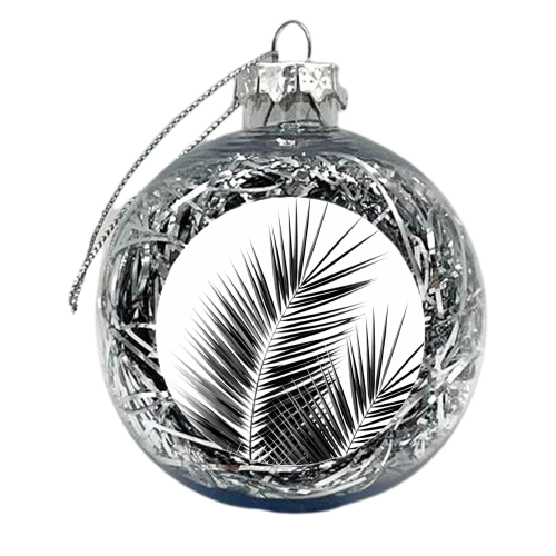 Black Palm Leaves Dream - Cali Summer Vibes #1 #tropical #decor #art - xmas bauble by Anita Bella Jantz