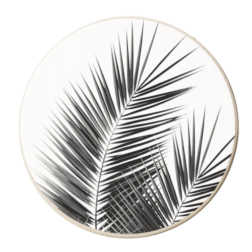 Black Palm Leaves Dream - Cali Summer Vibes #1 #tropical #decor #art - personalised beer coaster by Anita Bella Jantz