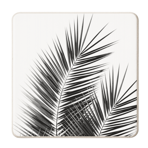 Black Palm Leaves Dream - Cali Summer Vibes #1 #tropical #decor #art - personalised beer coaster by Anita Bella Jantz