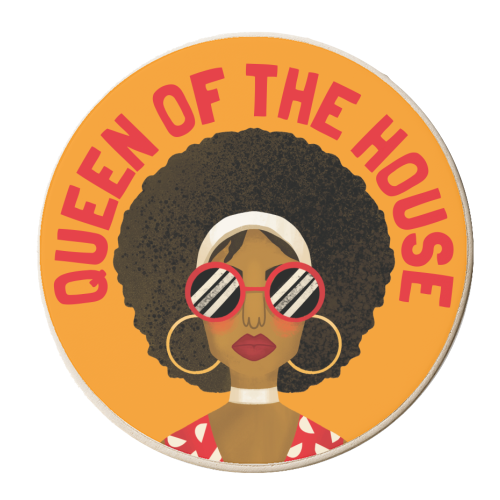 Black Queen of the House Gift - personalised beer coaster by AbiGoLucky