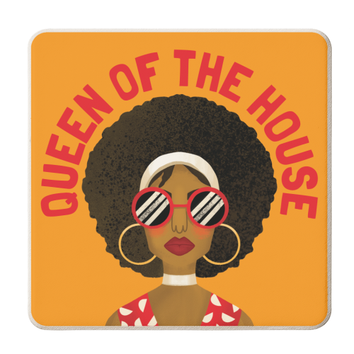 Black Queen of the House Gift - personalised beer coaster by AbiGoLucky