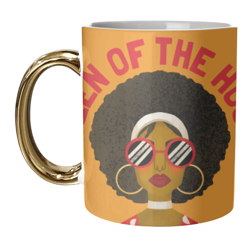Black Queen of the House Gift - unique mug by AbiGoLucky