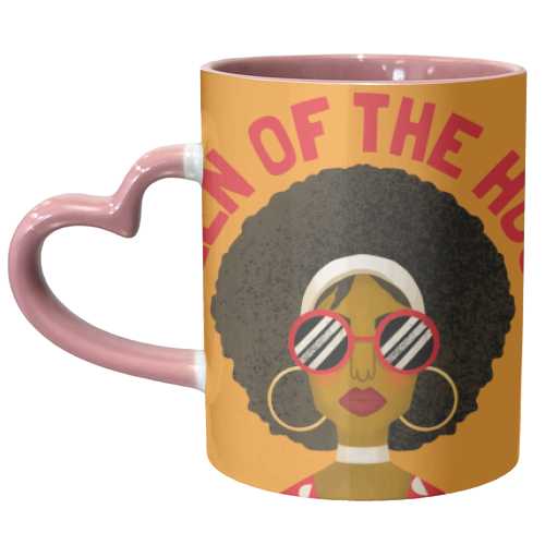 Black Queen of the House Gift - unique mug by AbiGoLucky