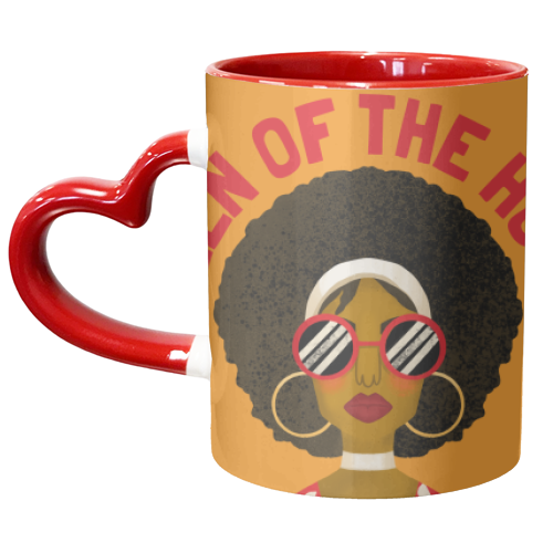 Black Queen of the House Gift - unique mug by AbiGoLucky