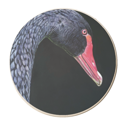 Black Swan - personalised beer coaster by Sarah Perry Fine Art