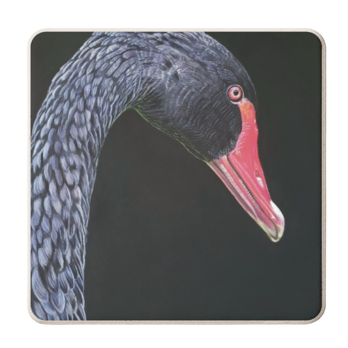 Black Swan - personalised beer coaster by Sarah Perry Fine Art