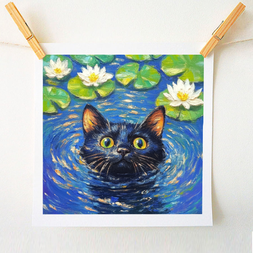 Black water Lilly - A1 - A4 art print by DejaReve