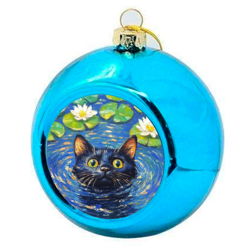 Black water Lilly - colourful christmas bauble by DejaReve