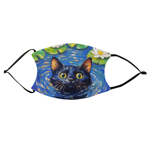 Black water Lilly - face cover mask by DejaReve