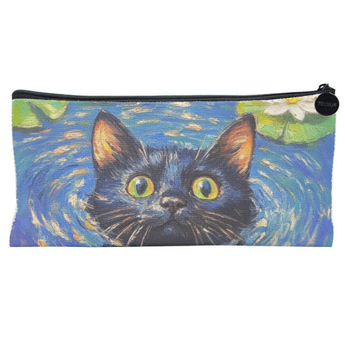 Black water Lilly - flat pencil case by DejaReve