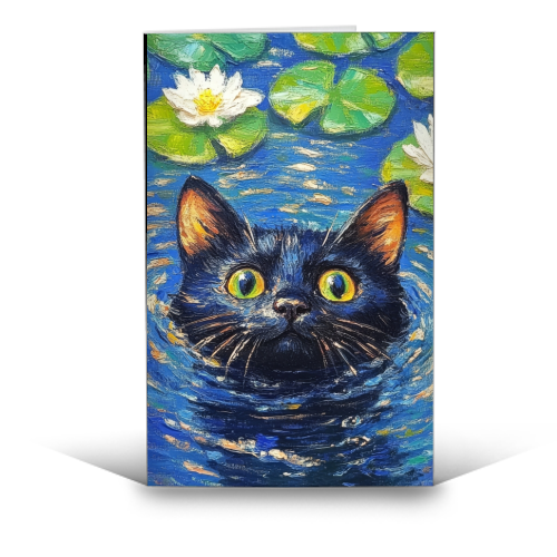 Black water Lilly - funny greeting card by DejaReve
